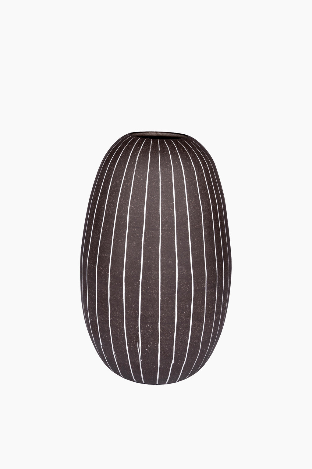 Large Dark Pen Striped Vase