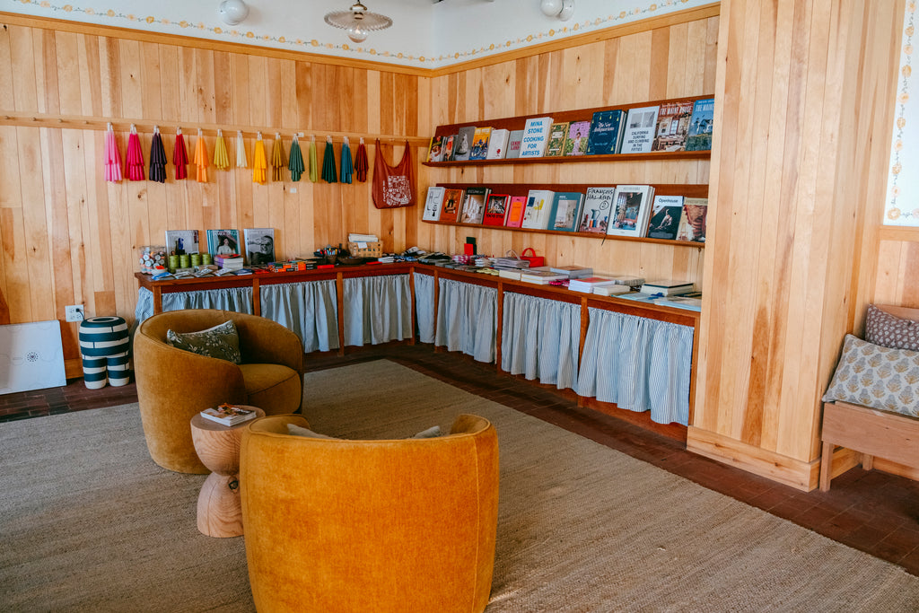 Meera Hand Block Printed Linen Pillow | Sand on White
