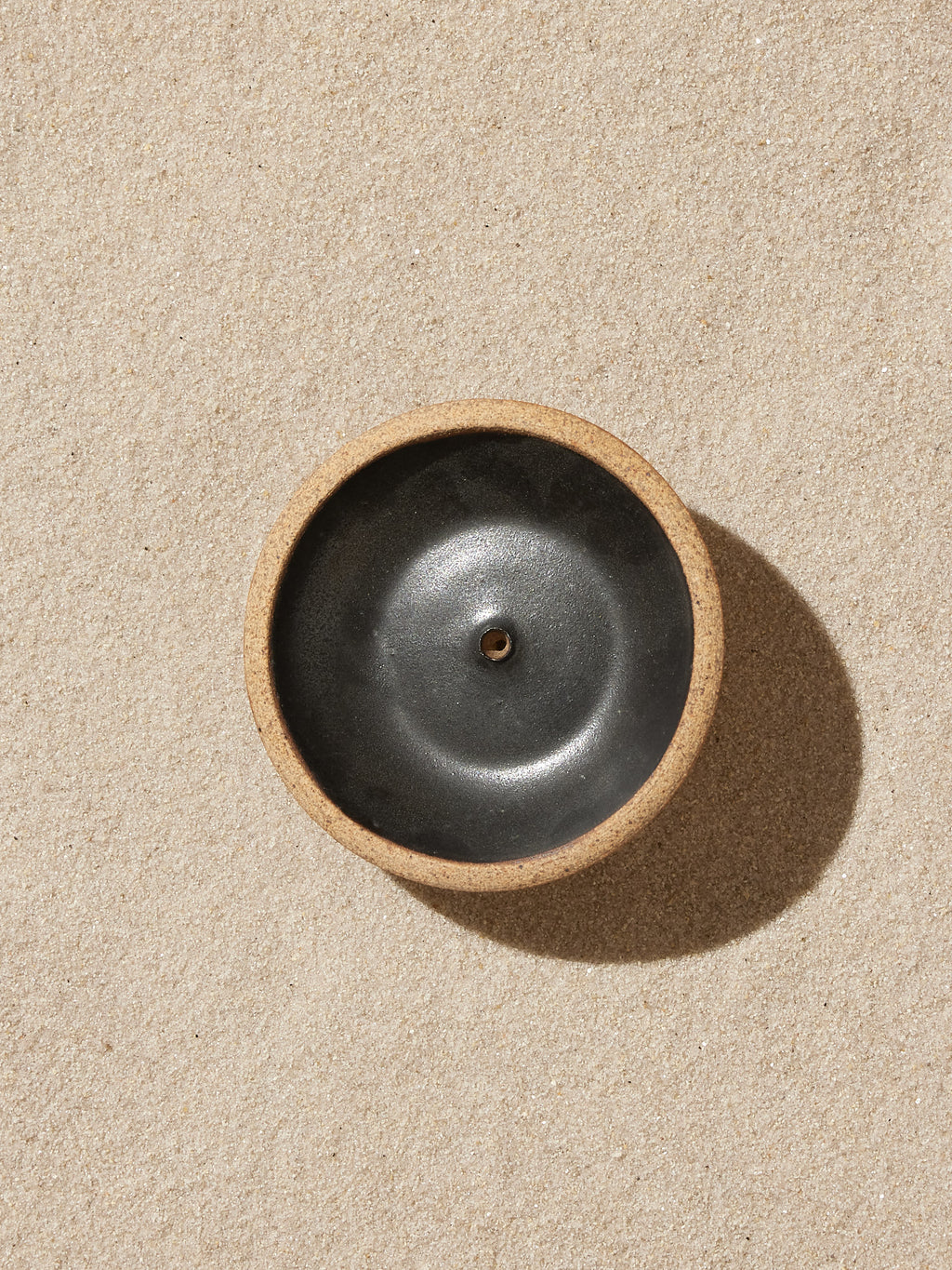 Black Stoneware Incense Holder
