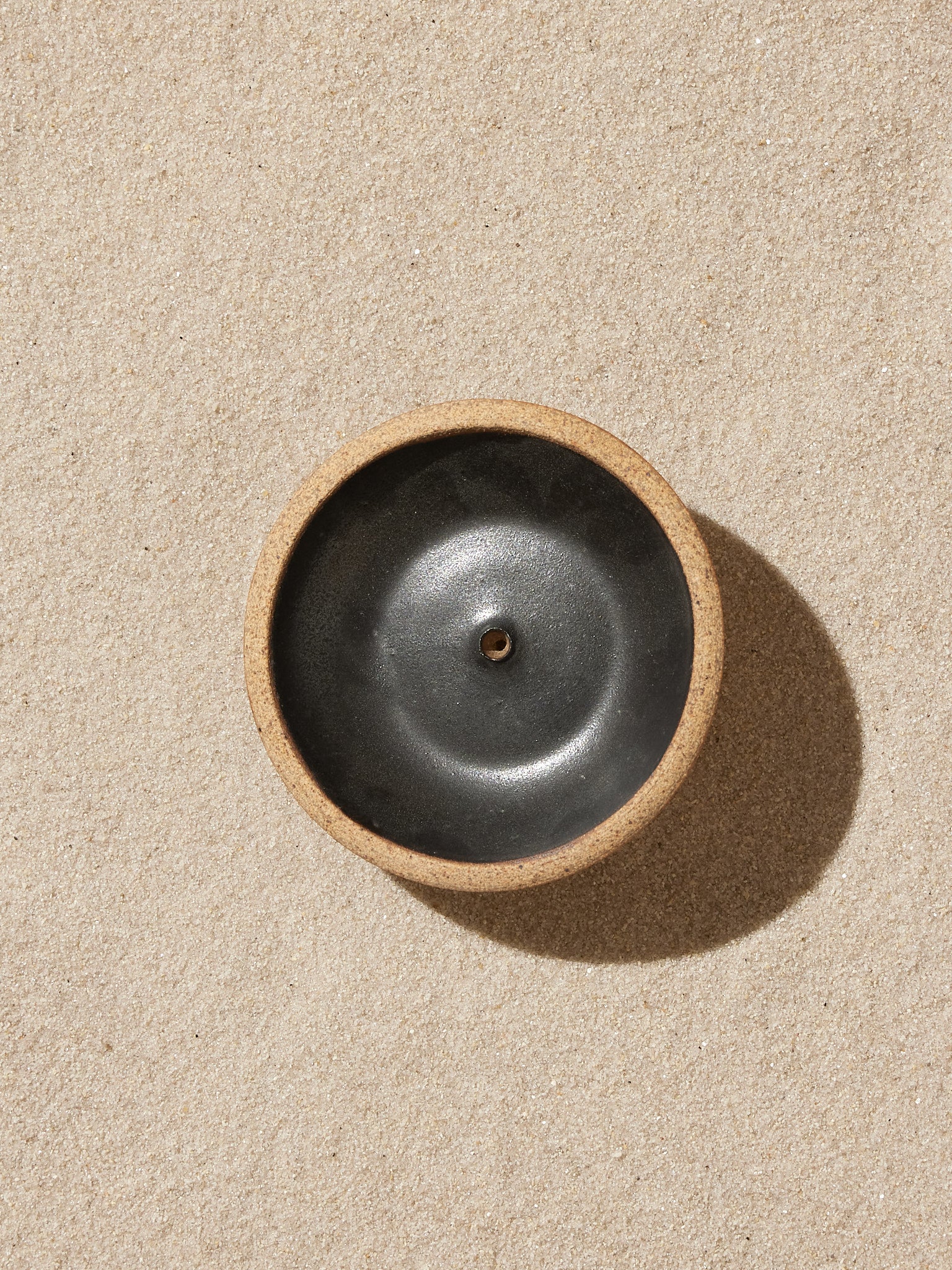 Black Stoneware Incense Holder