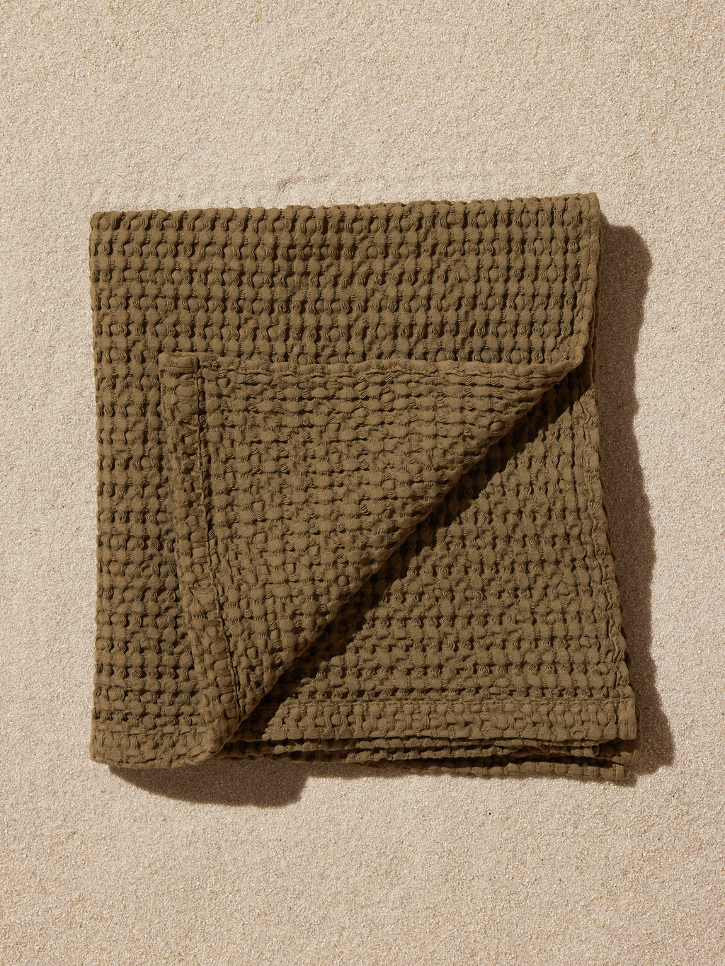 Olive Waffle Hand Towel