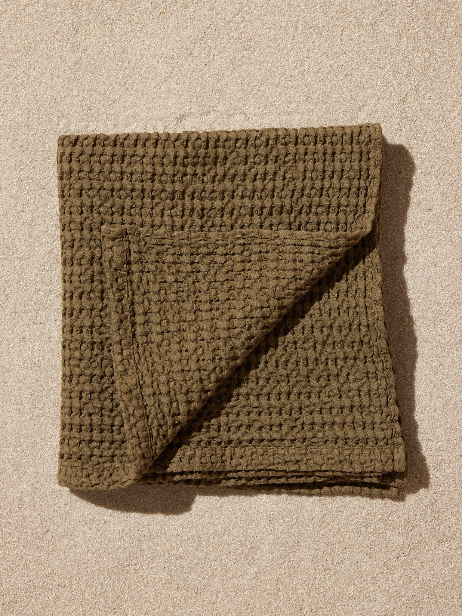 Olive Waffle Hand Towel