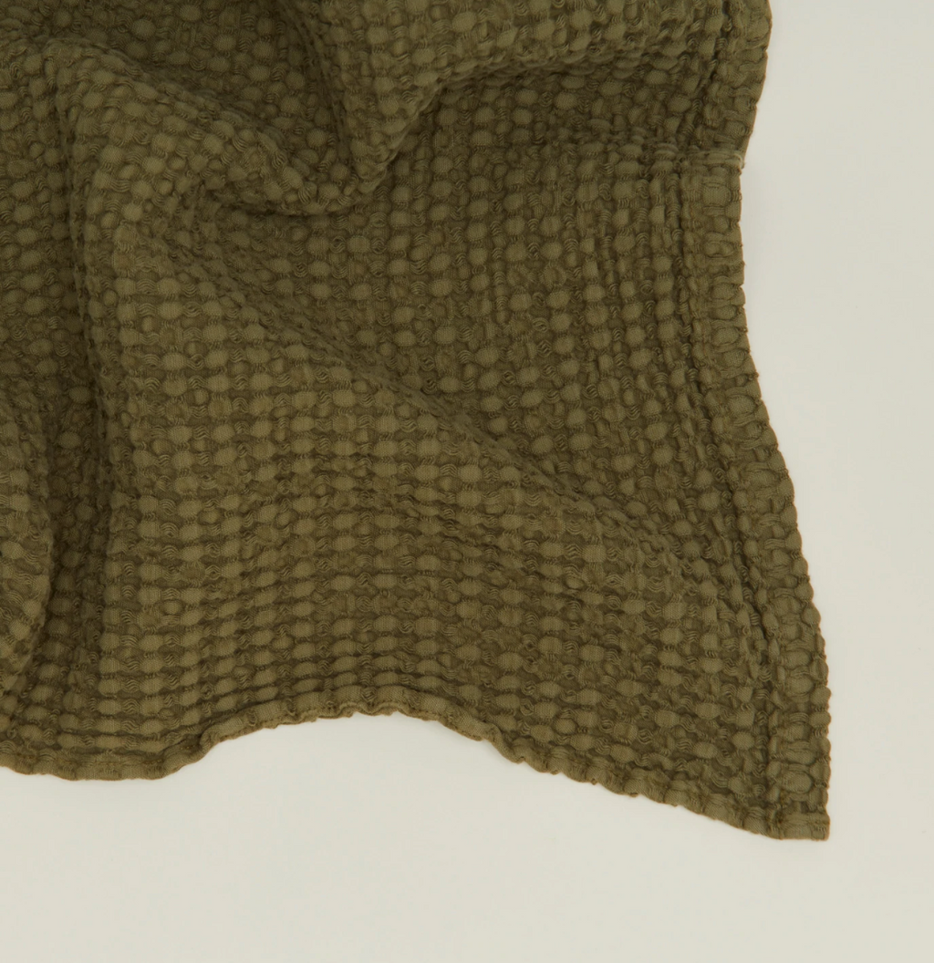 Olive Waffle Hand Towel